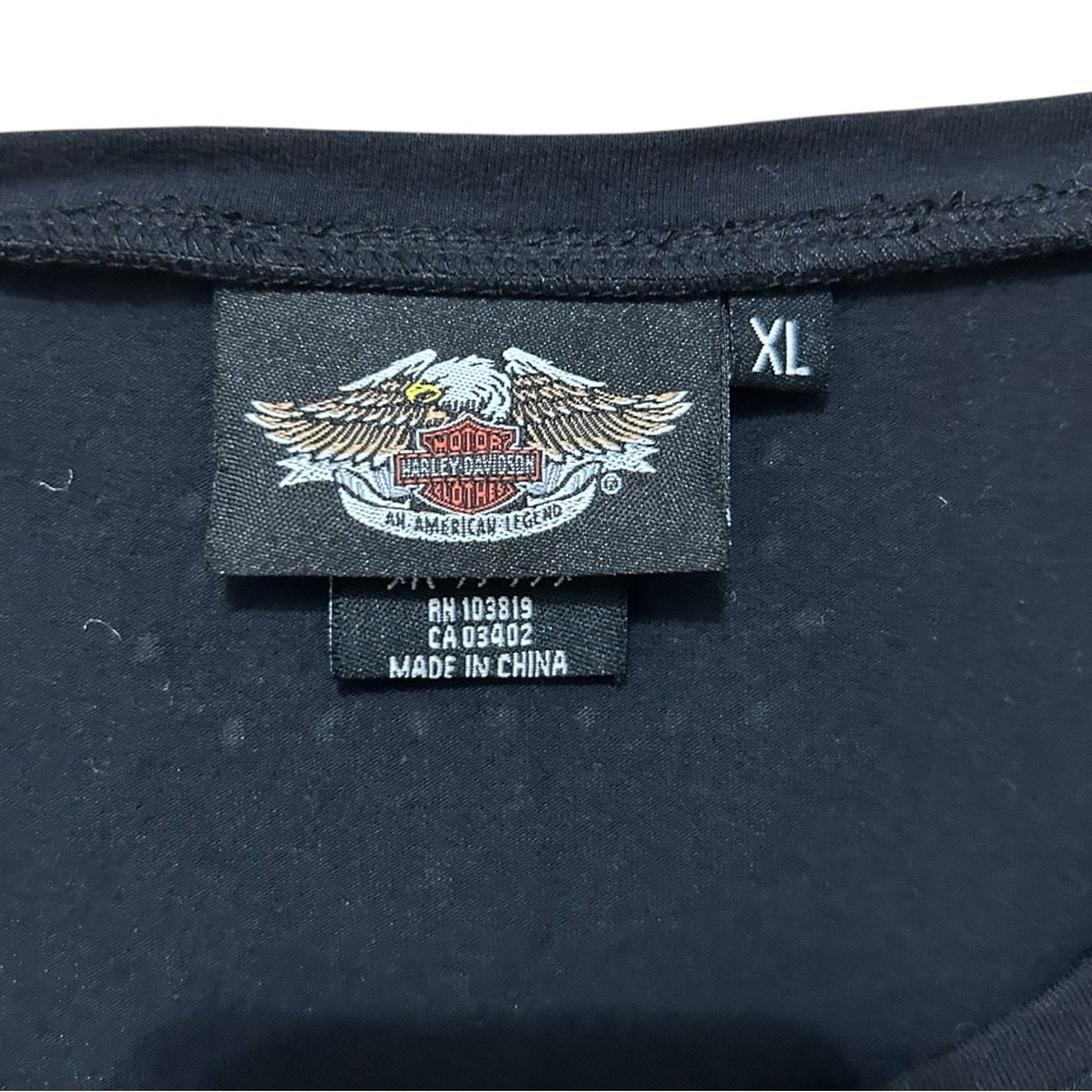 Harley-Davidson Navy Long Sleeve Tee with Skull Motif - Picture 6 of 7